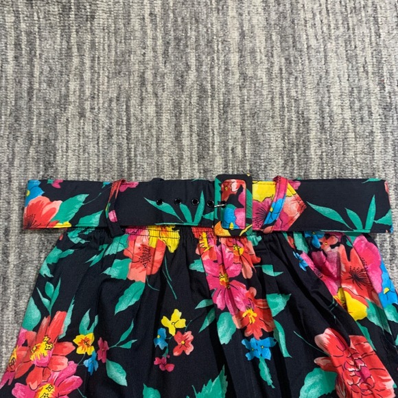 Laurissa Floral Maxi Skirt Vintage 80s Belted High Waist Rayon Blend Size 10 - Picture 2 of 8